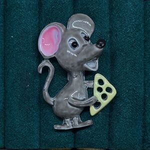 Vintage Gerry’s Enamel Mouse with Swiss Cheese Pin
